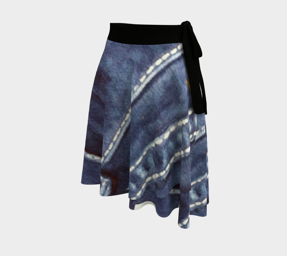 Pink Rose Blue Jeans Wrap Skirt preview #2