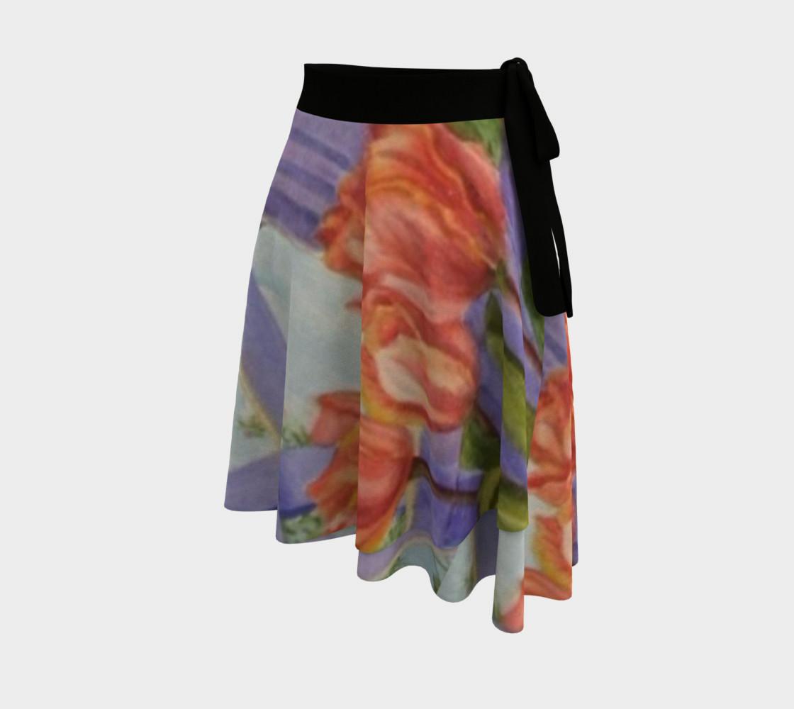 Orange Tulip Bunch Wrap Skirt preview #2