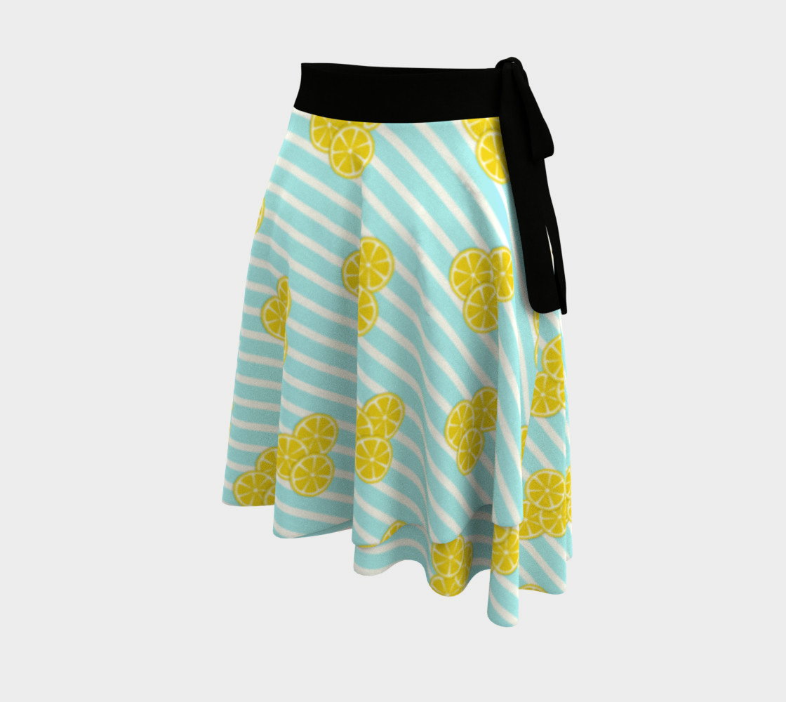 Lemon Slices on Light Blue Stripes preview #2