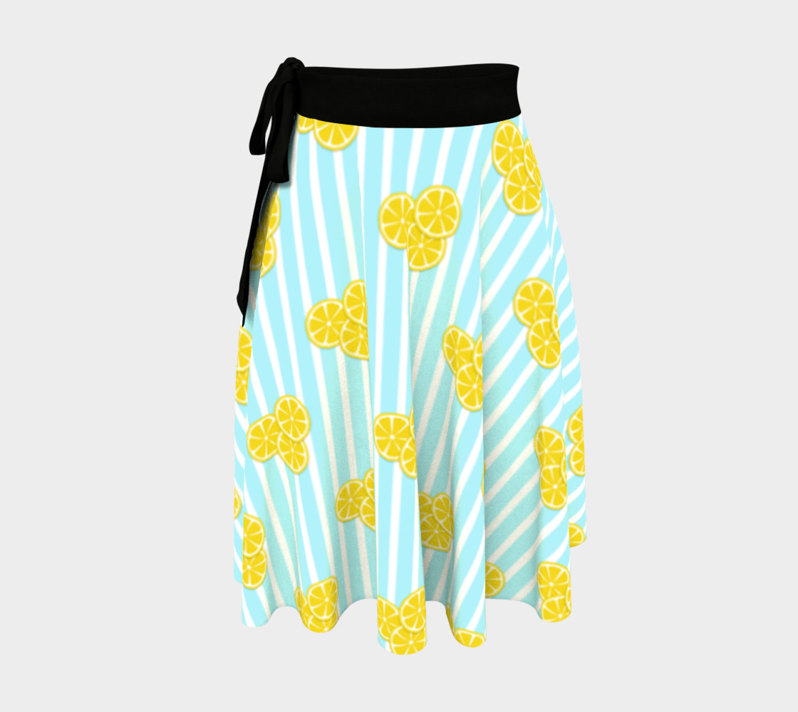 Lemon Slices on Light Blue Stripes preview #1