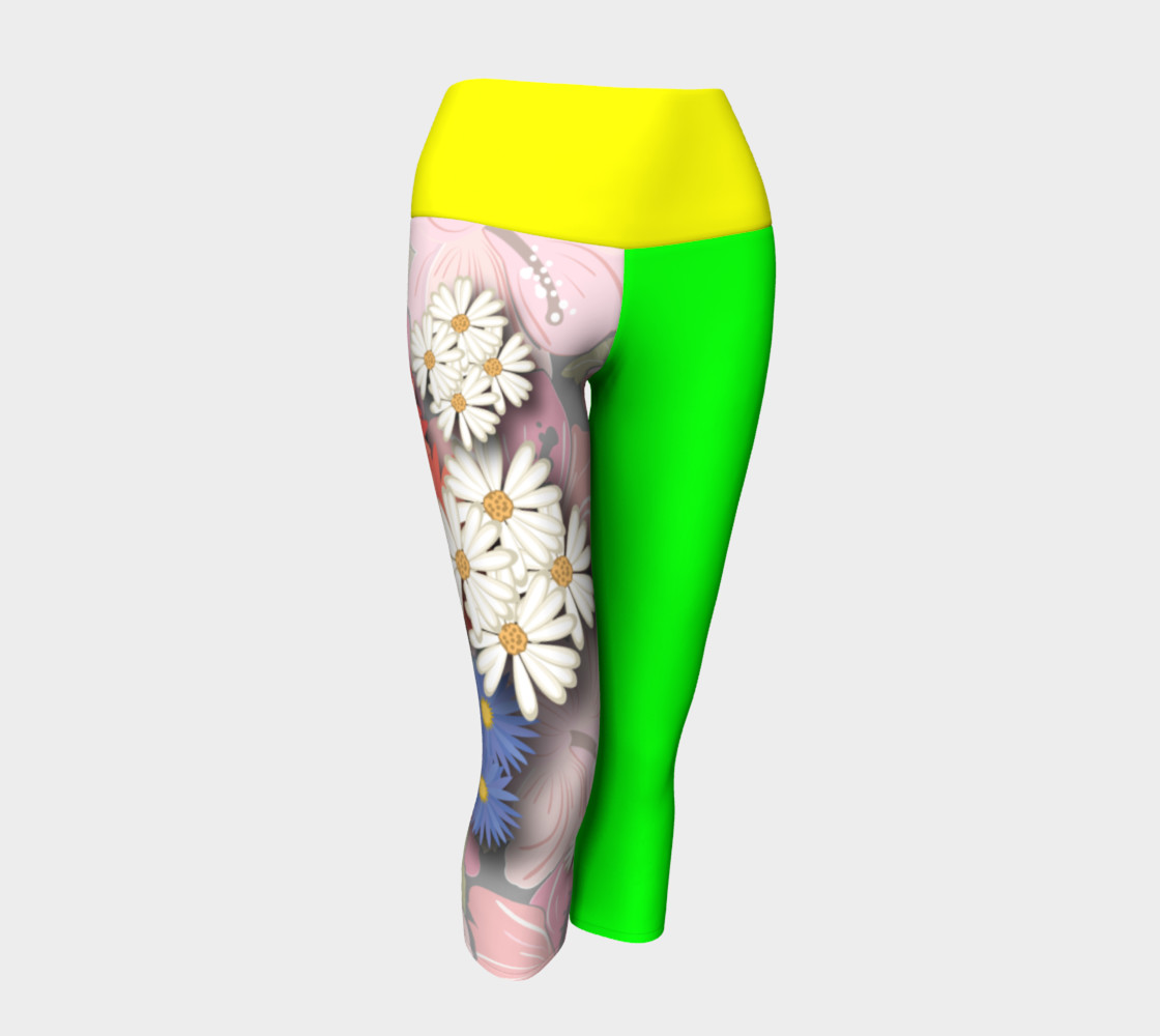 YC102-9 3D Daisy Yoga Capri preview #1