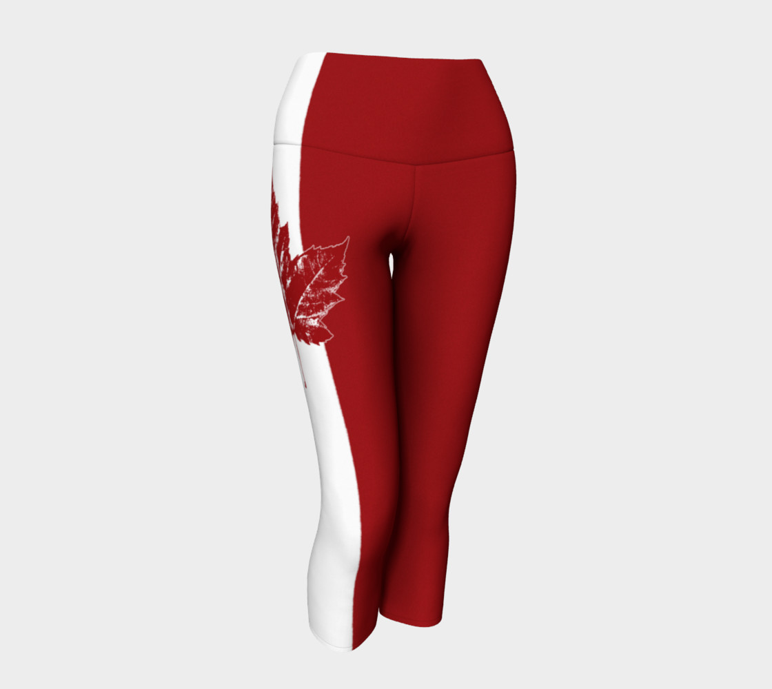 Aperçu 3D de Cool Canada Flag Yoga Pants - Capris