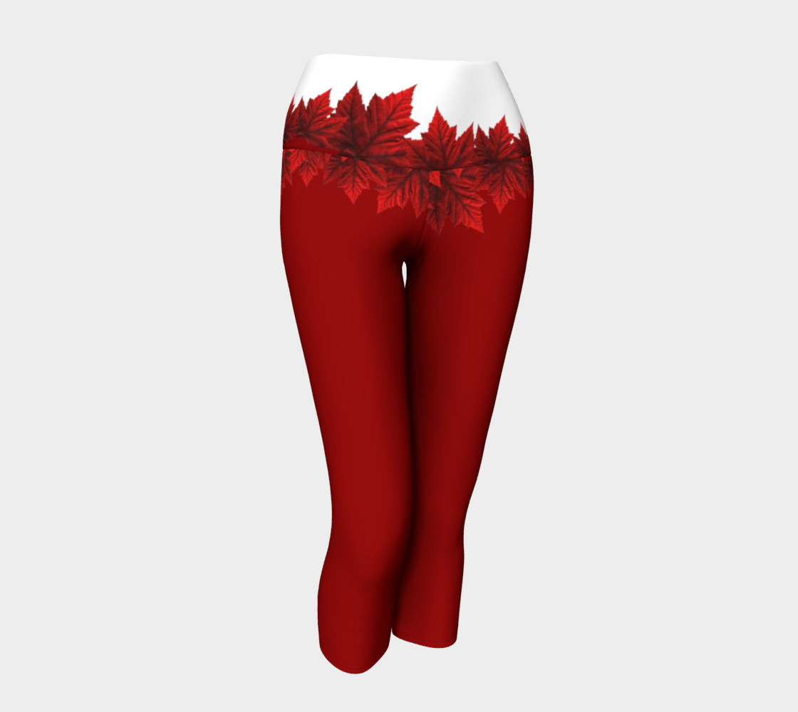 Aperçu 3D de Red Maple Leaves Capris Pants Beautiful