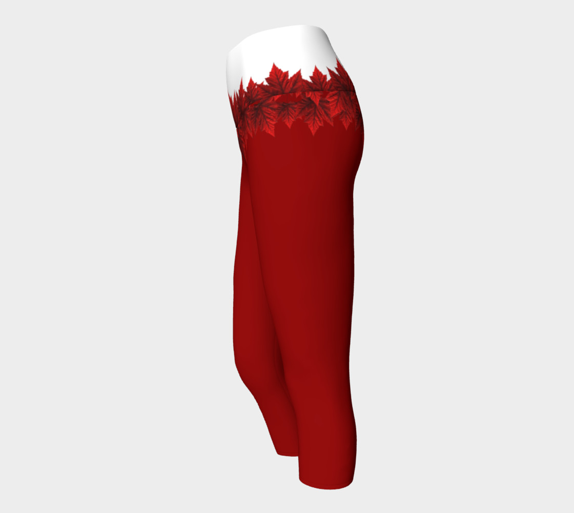 Red Maple Leaves Capris Pants Beautiful preview #2