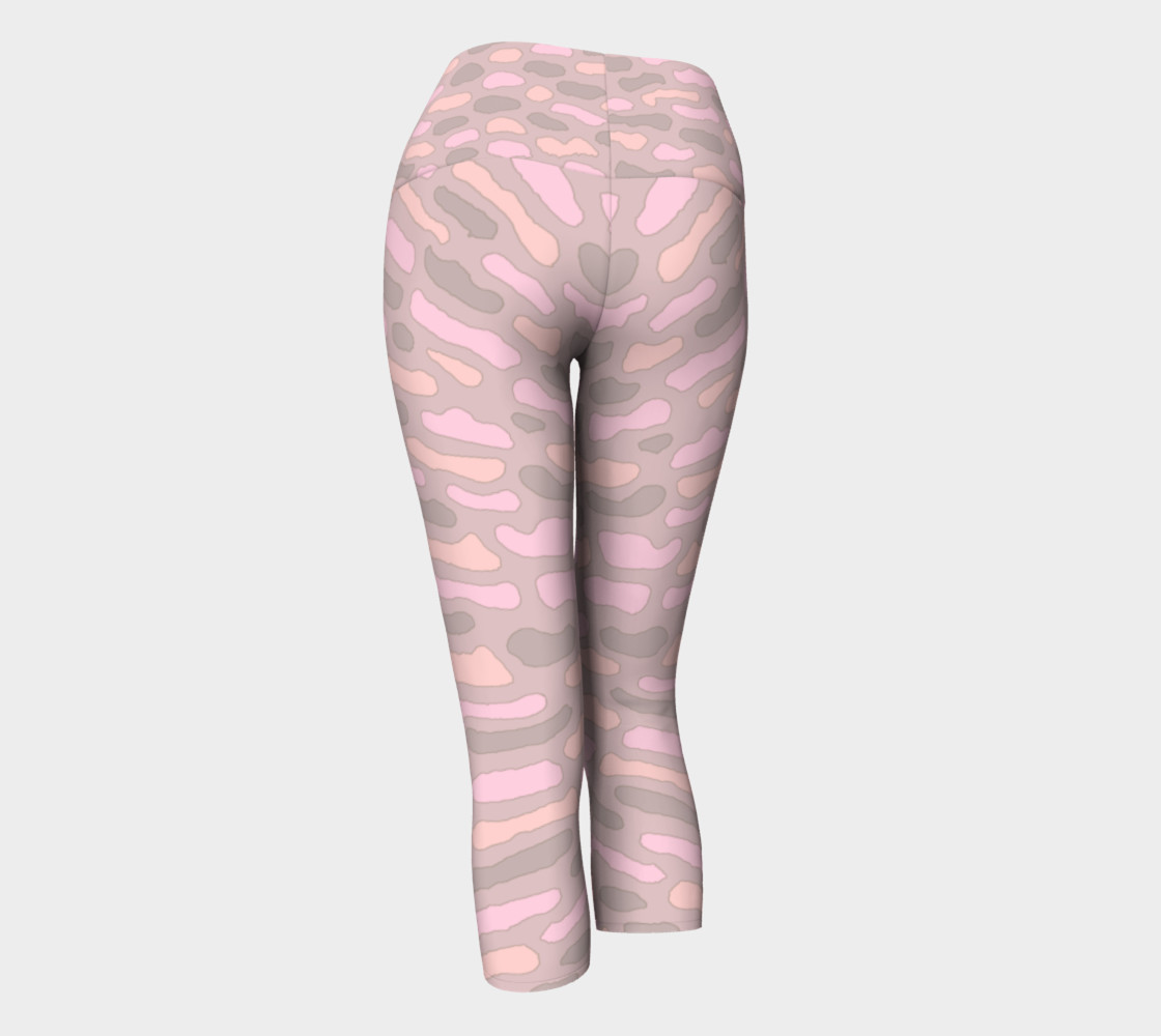 Organic Abstract Cappuccino Yoga Capris preview #3