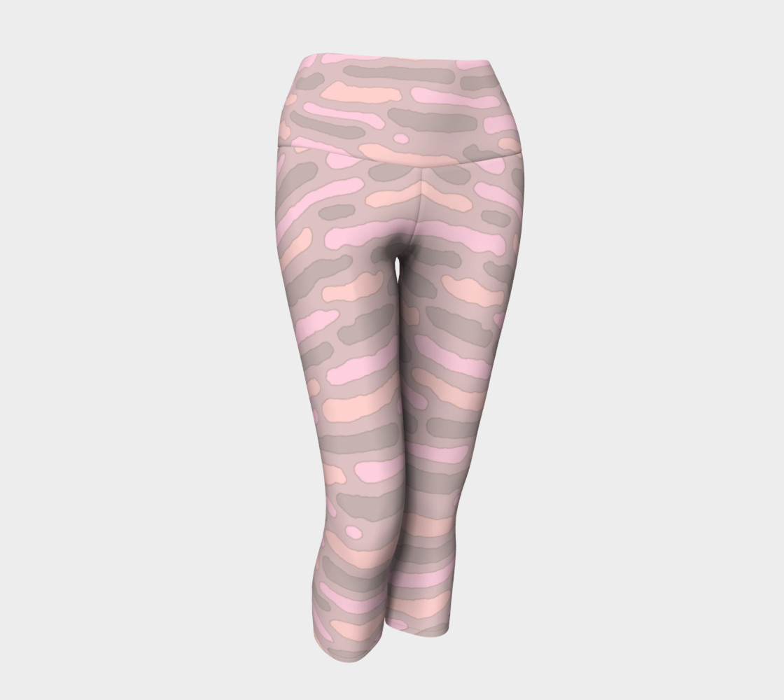 Organic Abstract Cappuccino Yoga Capris preview #1