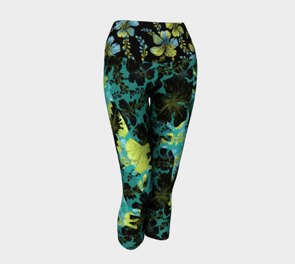 Jurassic Yoga Capri - Green Blue preview #1