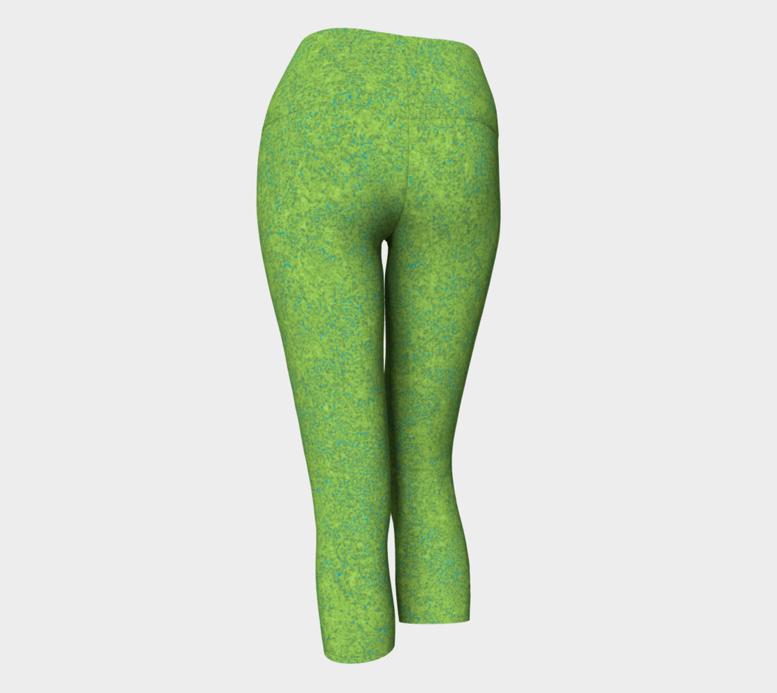 Yoga Capris - Zen - Chartreuse and Teal preview #3