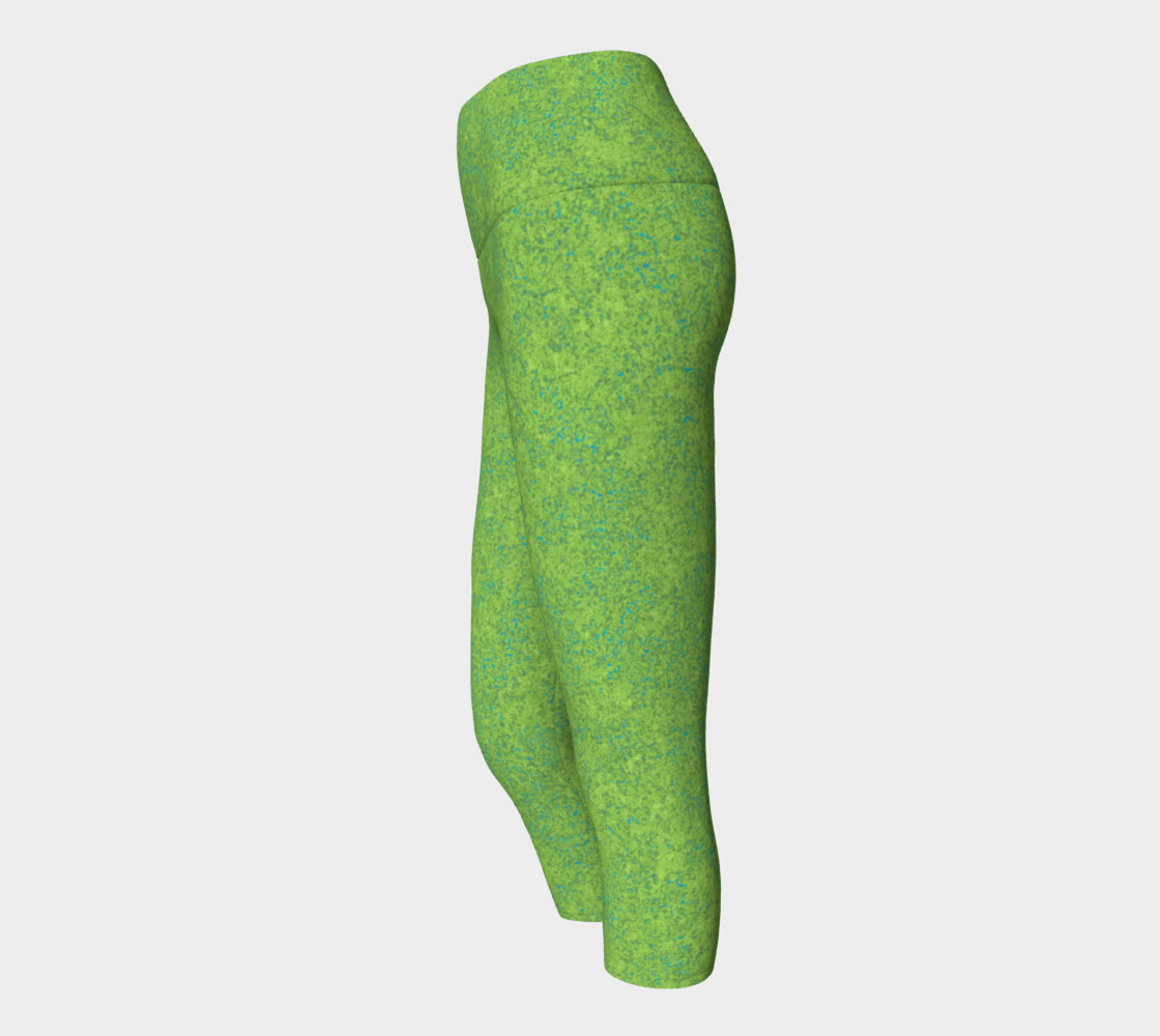 Yoga Capris - Zen - Chartreuse and Teal preview #2