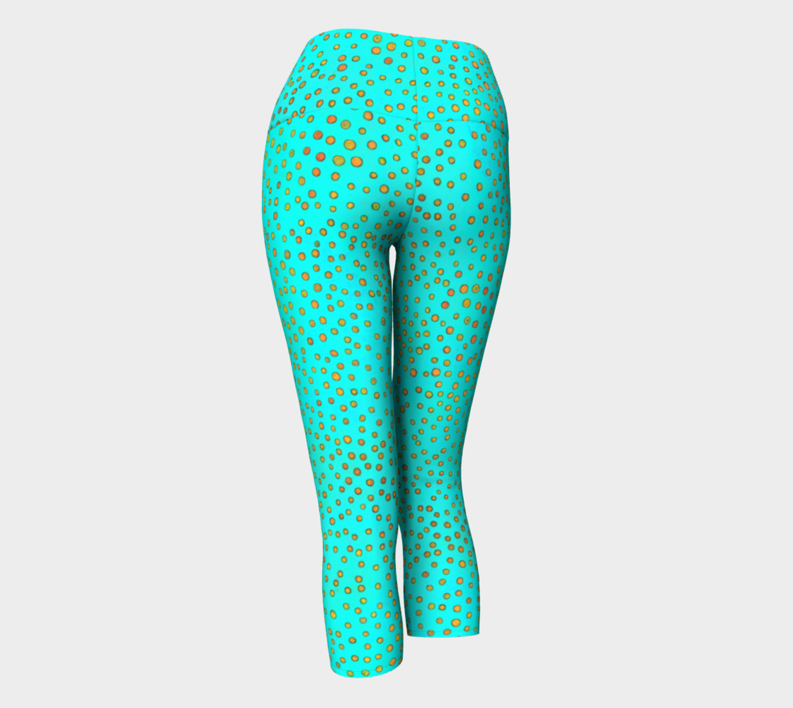 Yoga Leggings - Compression Fit - Turquoise - Dot Party preview #3