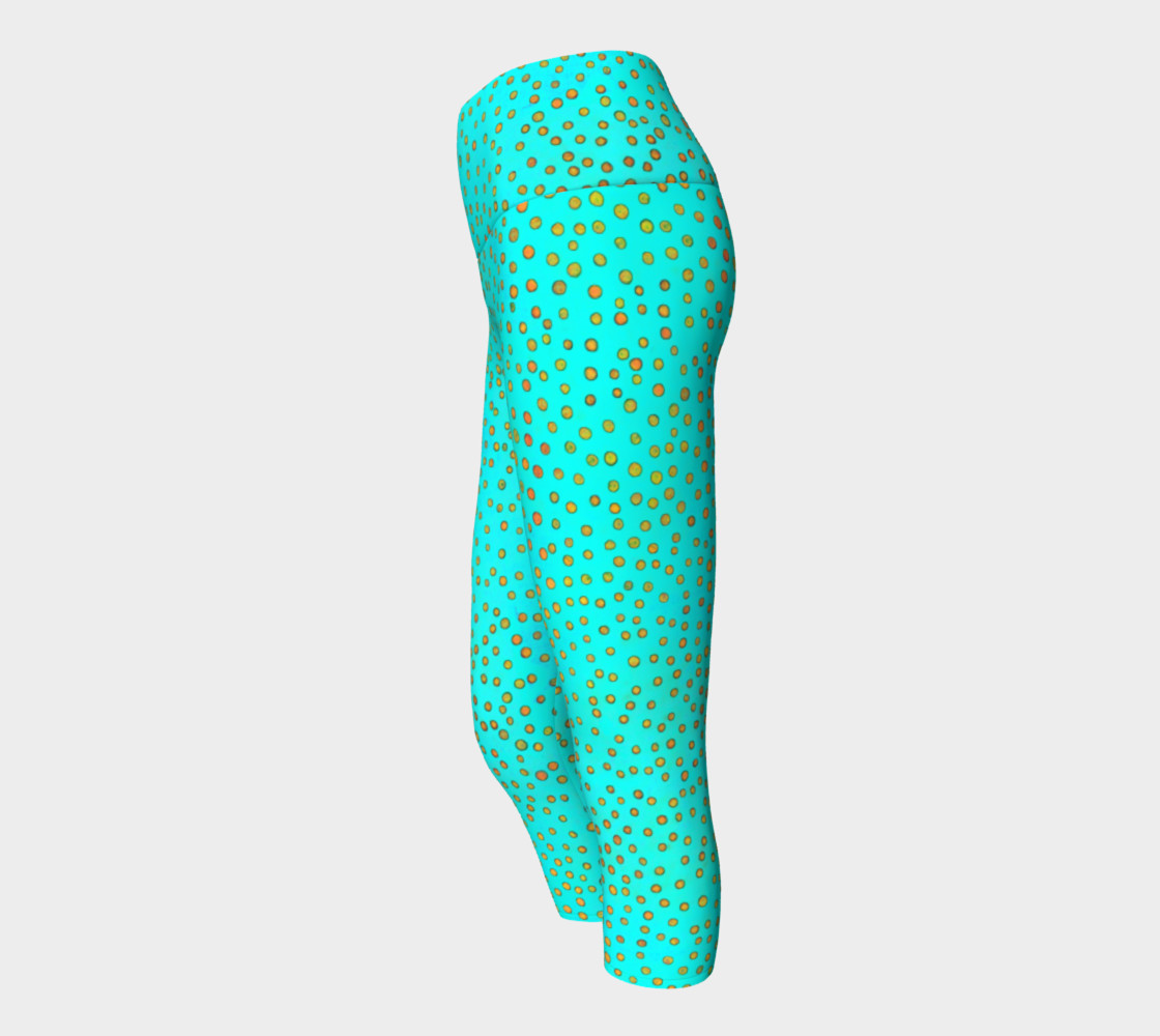 Yoga Leggings - Compression Fit - Turquoise - Dot Party thumbnail #3