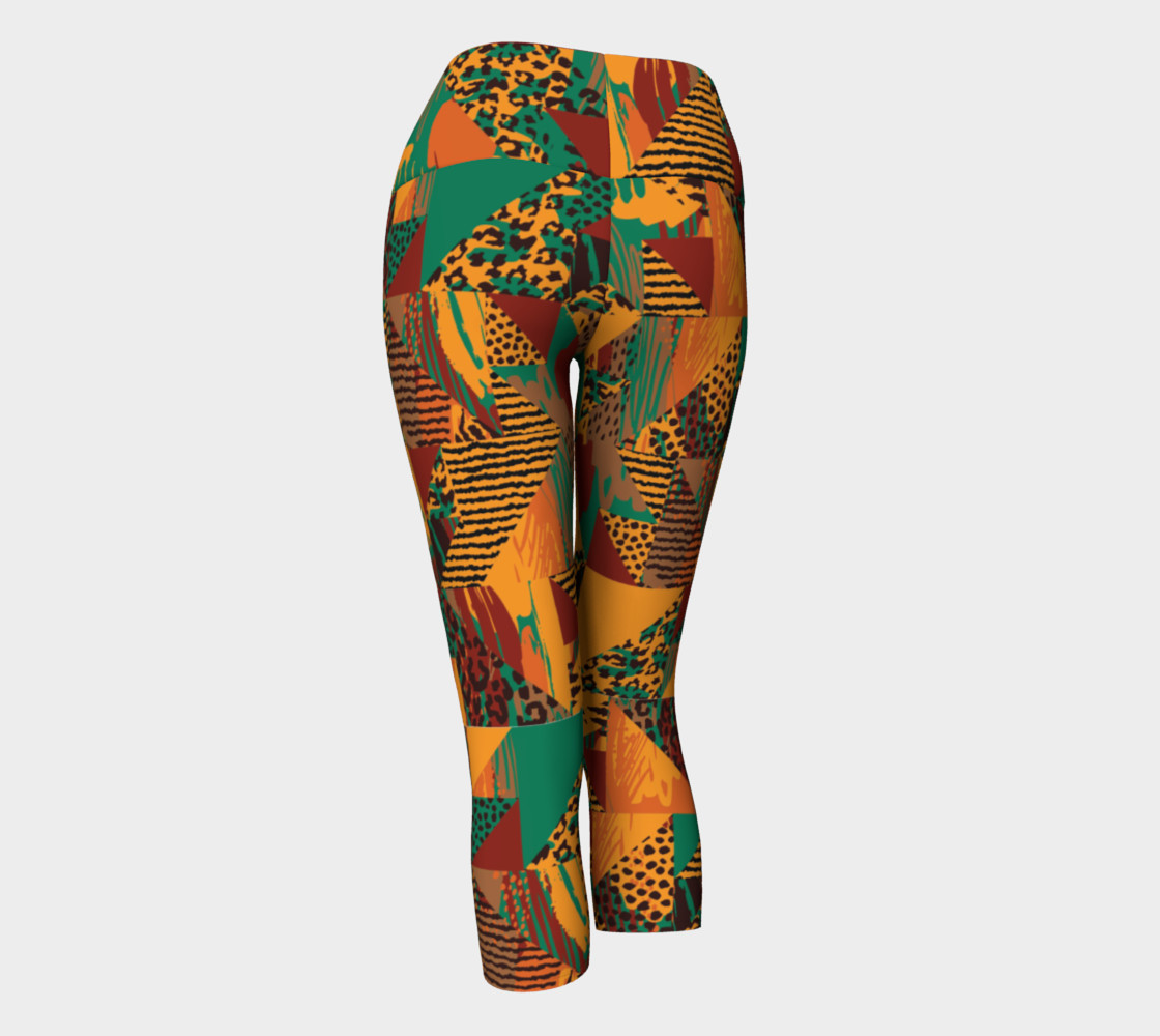 Abstract Safari Print Yoga Capris preview #3