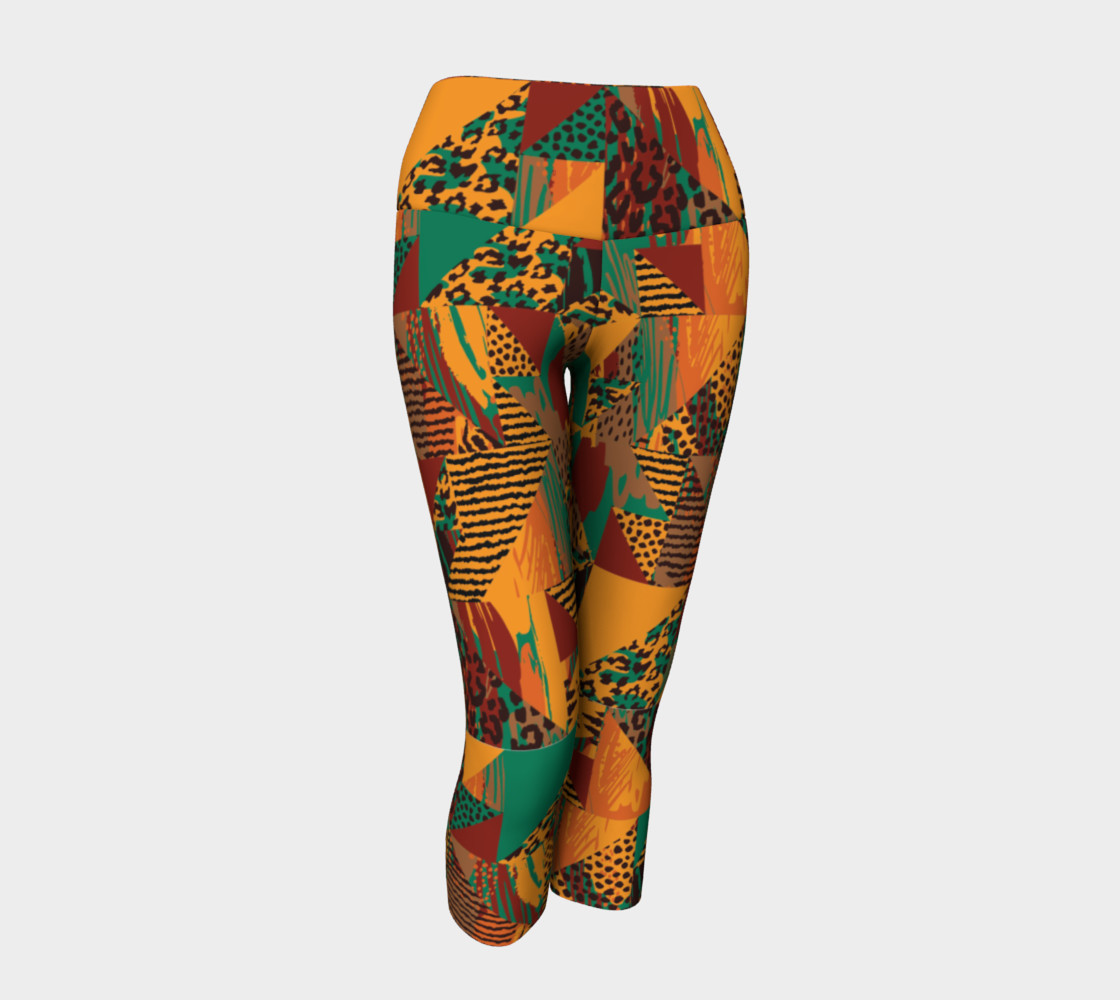 Abstract Safari Print Yoga Capris preview #1