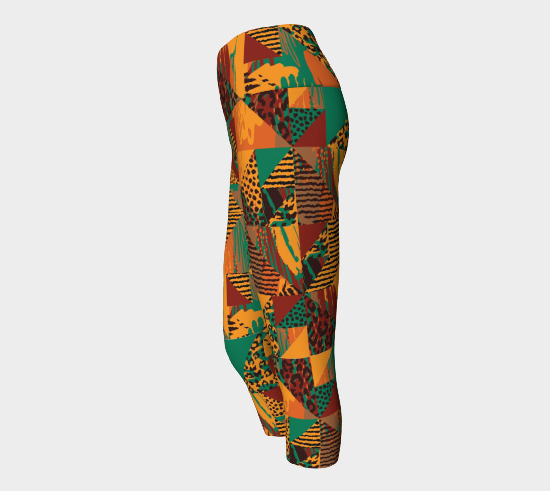 Abstract Safari Print Yoga Capris preview #2