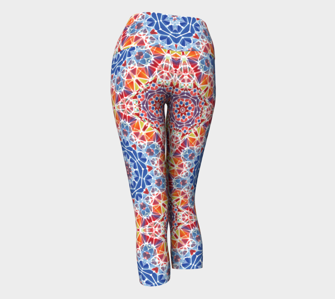 Blue and Orange Kaleidoscope Yoga Capris preview #3