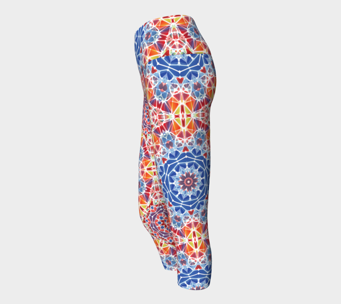 Blue and Orange Kaleidoscope Yoga Capris preview #2