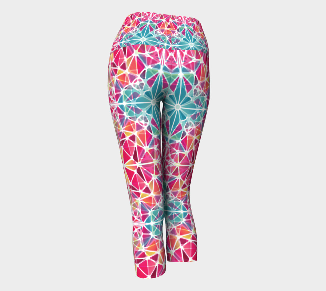 Pink and Blue Kaleidoscope Yoga Capris preview #3