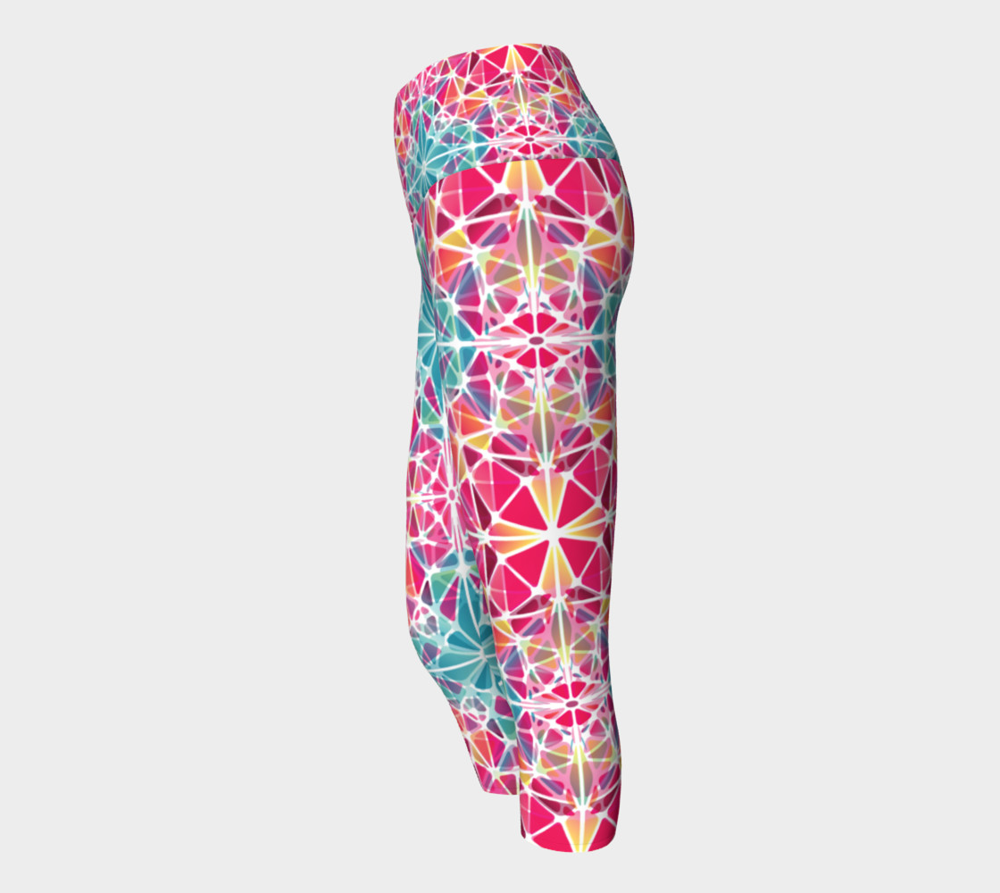 Pink and Blue Kaleidoscope Yoga Capris preview #2