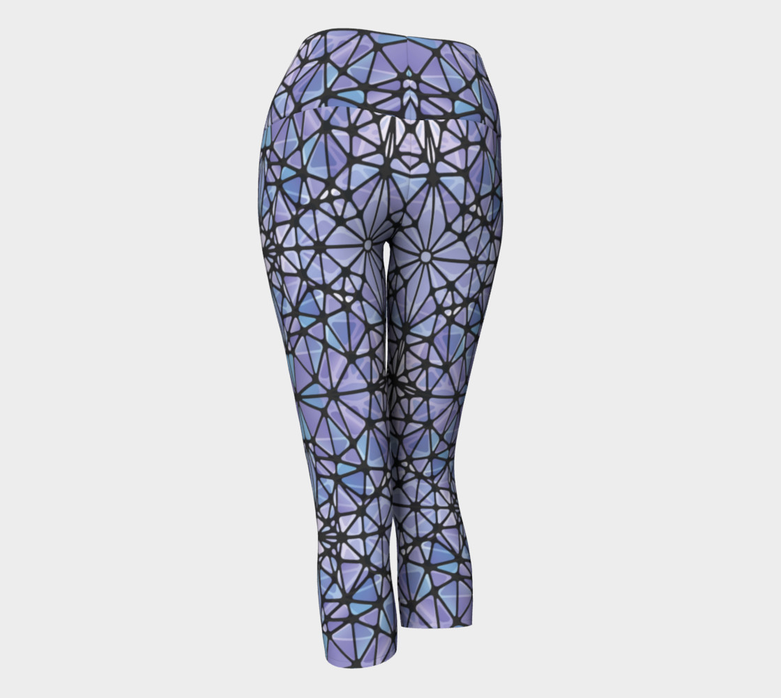 Purple and Blue Kaleidoscope Yoga Capris preview #3