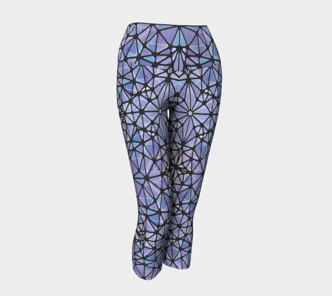Purple and Blue Kaleidoscope Yoga Capris preview #1