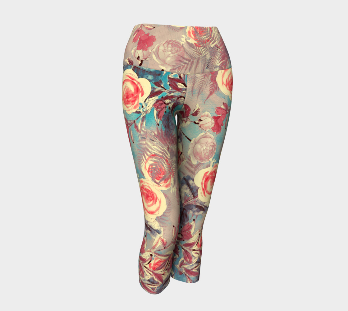 yoga capris light flowers preview #1