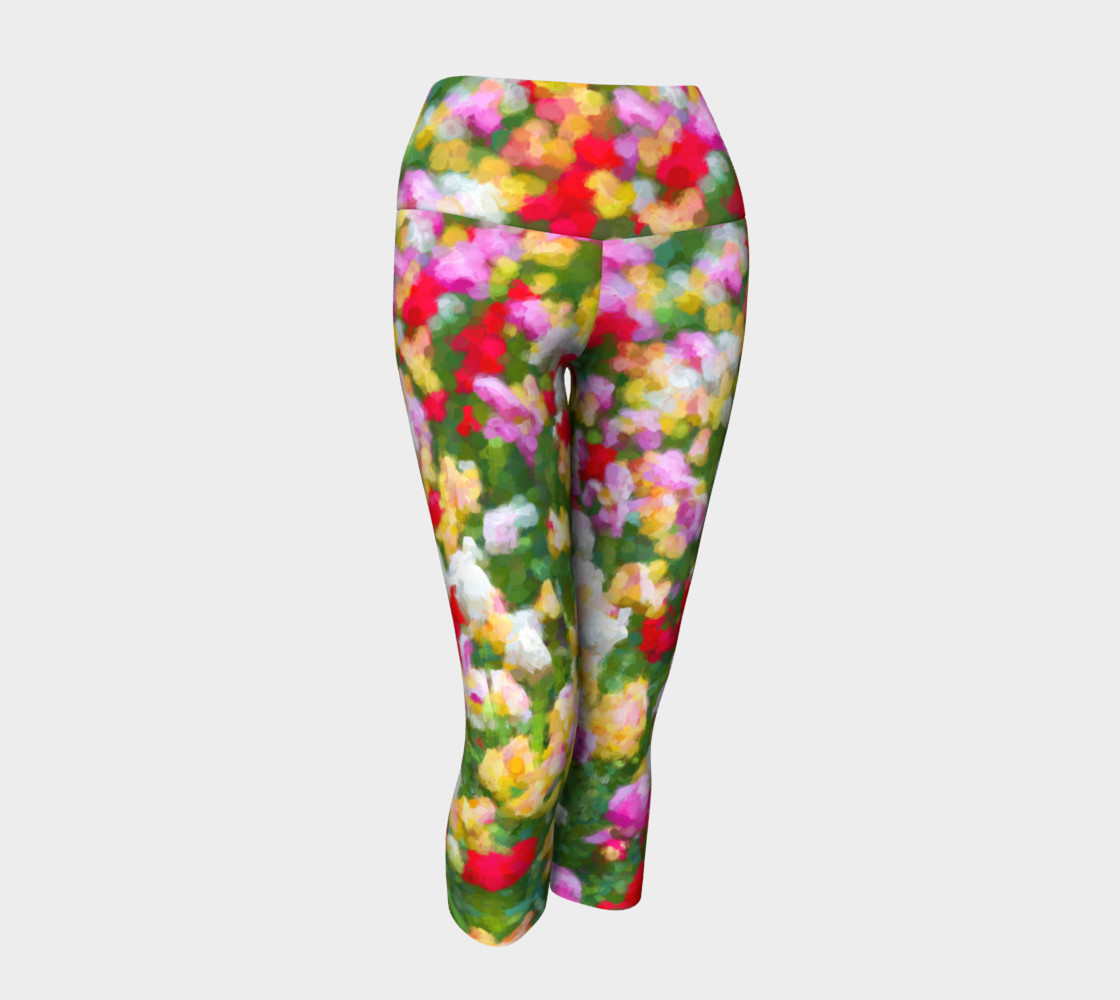 Painted Tulips Yoga Capris preview #1