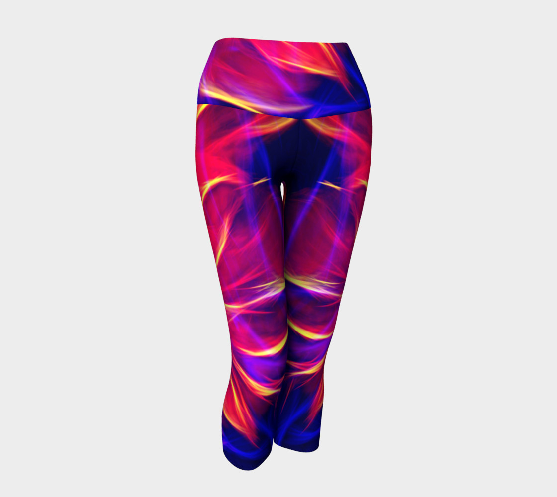 Electrified Dahlia Yoga Capris preview #1