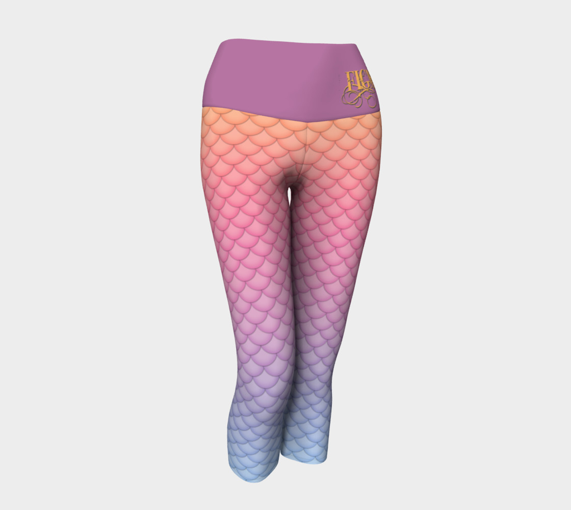 Rainbow Mermaid Yoga Capris preview #1