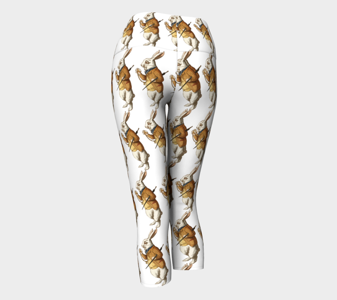 White Rabbit in Color from Alice Adventures in Wonderland Pattern Yoga Capris preview #3