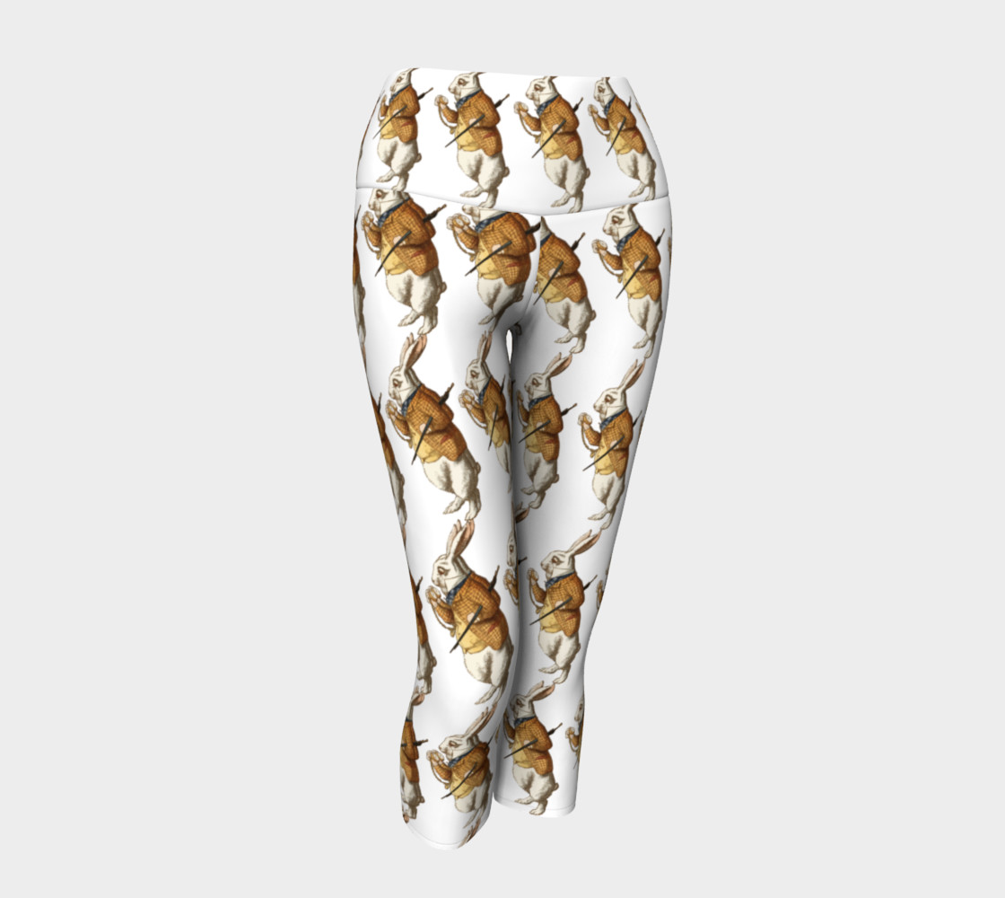 White Rabbit in Color from Alice Adventures in Wonderland Pattern Yoga Capris preview #1