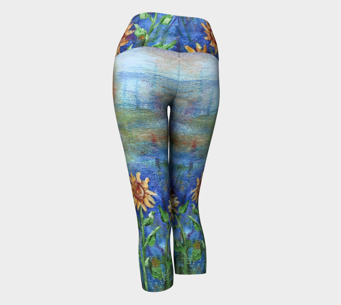 Sunflowers Denim Yoga Capris preview #3