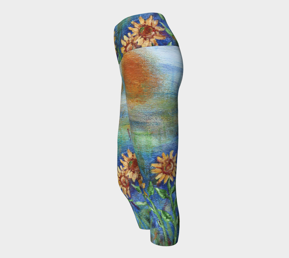 Sunflowers Denim Yoga Capris preview #2