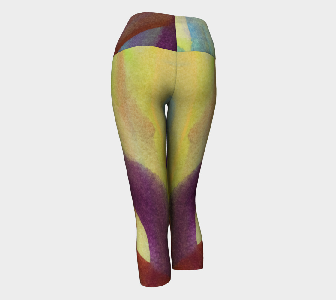 Tropical Watercolor Variation Yoga Capris preview #3