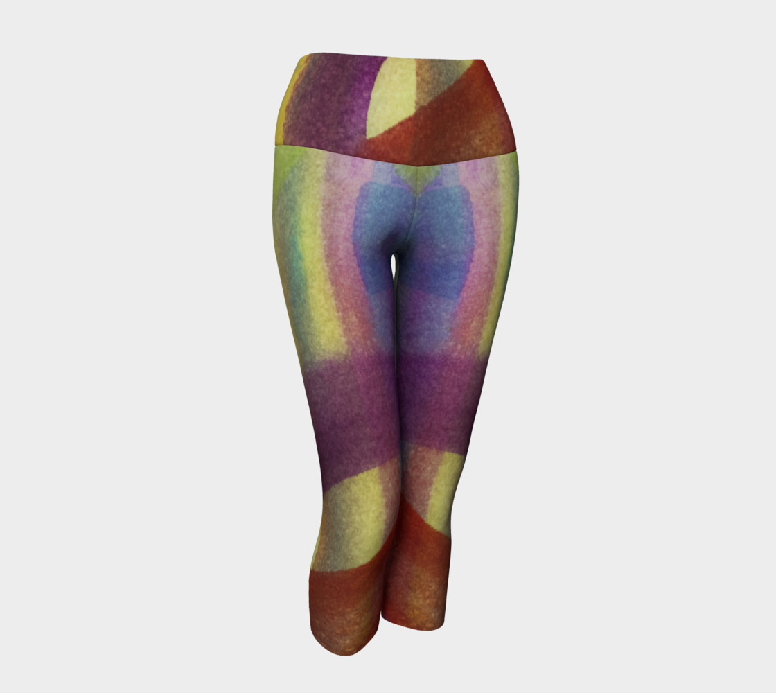 Tropical Watercolor Variation Yoga Capris preview #1