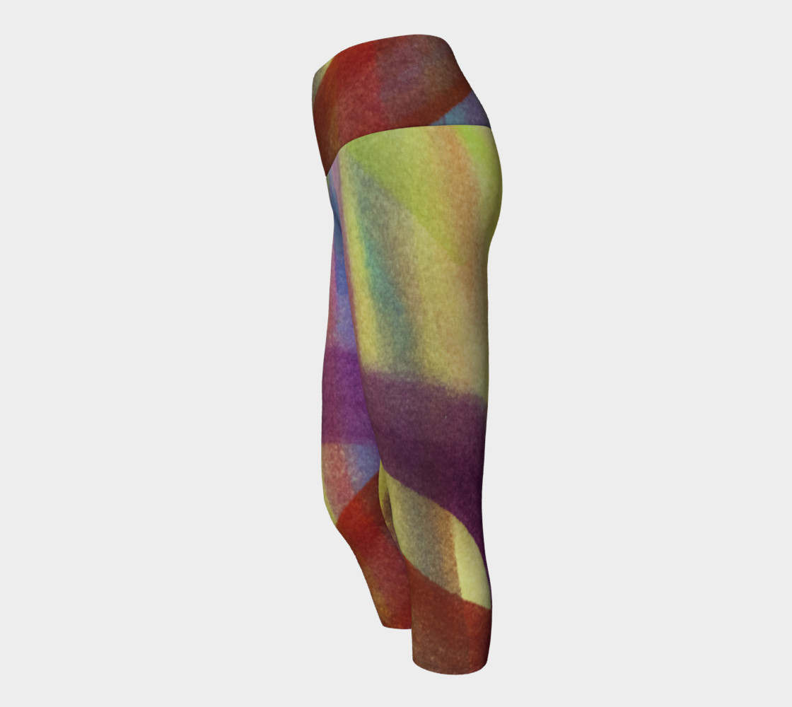 Tropical Watercolor Variation Yoga Capris preview #2