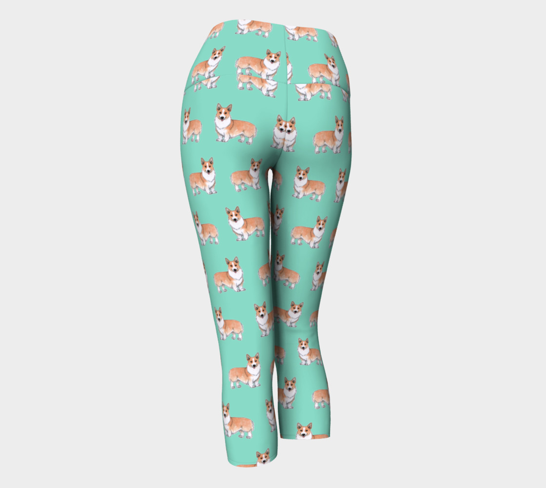 Welsh corgi dogs pattern Yoga Capris preview #3