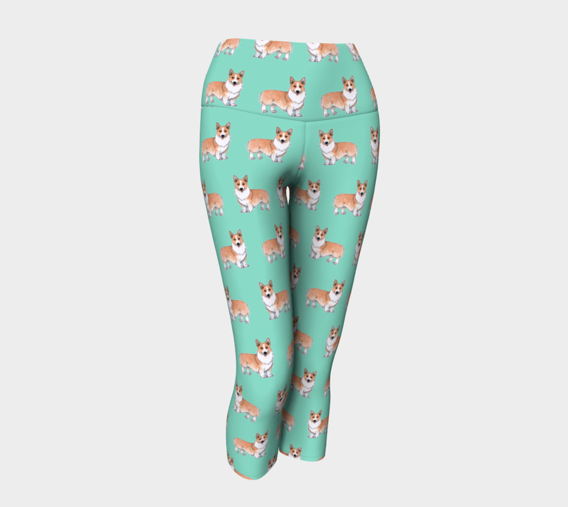 Welsh corgi dogs pattern Yoga Capris preview #1