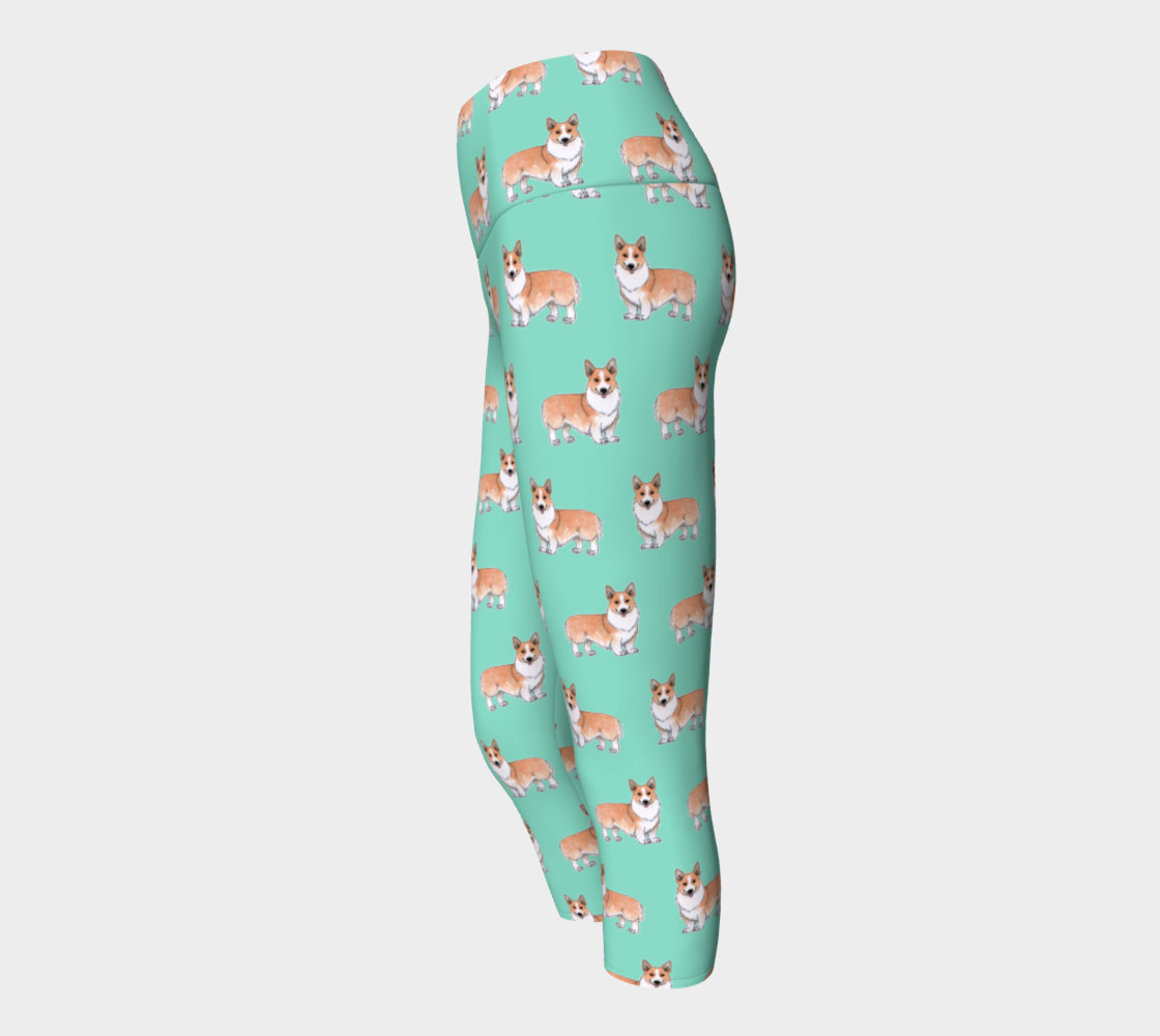 Welsh corgi dogs pattern Yoga Capris preview #2