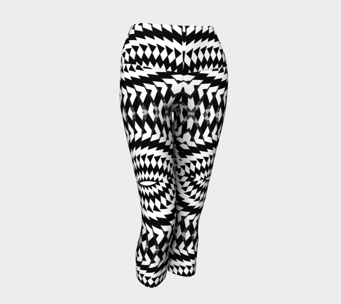 Black And White Yoga Capris preview #1