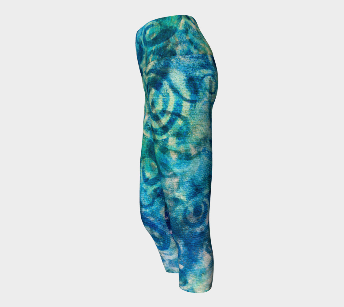 Blue Swirl 2 Yoga Capris preview #2