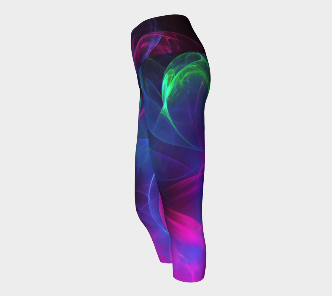 Blue, green, pink and black yoga capris preview #2