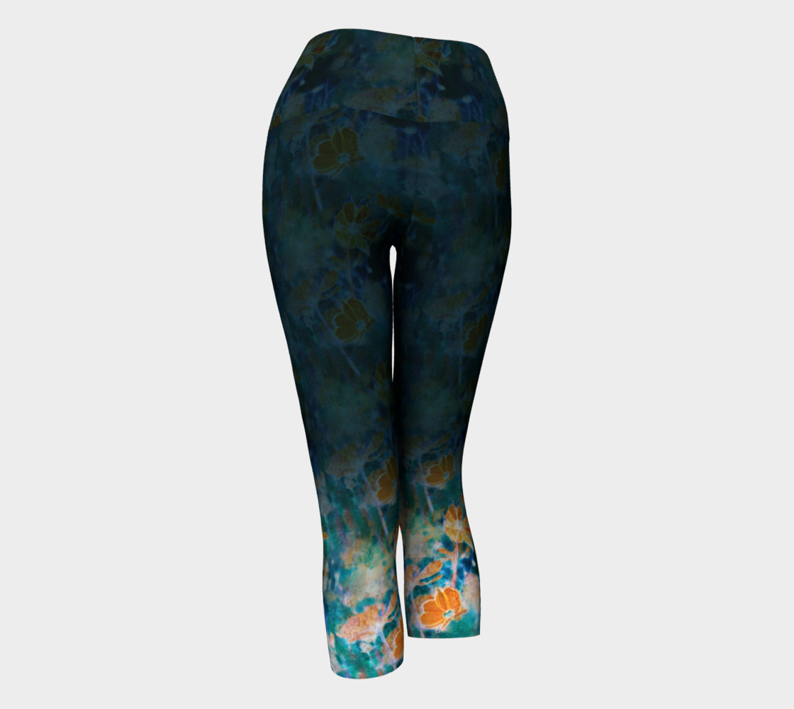 Orange Cosmos Garden Yoga Capris preview #3