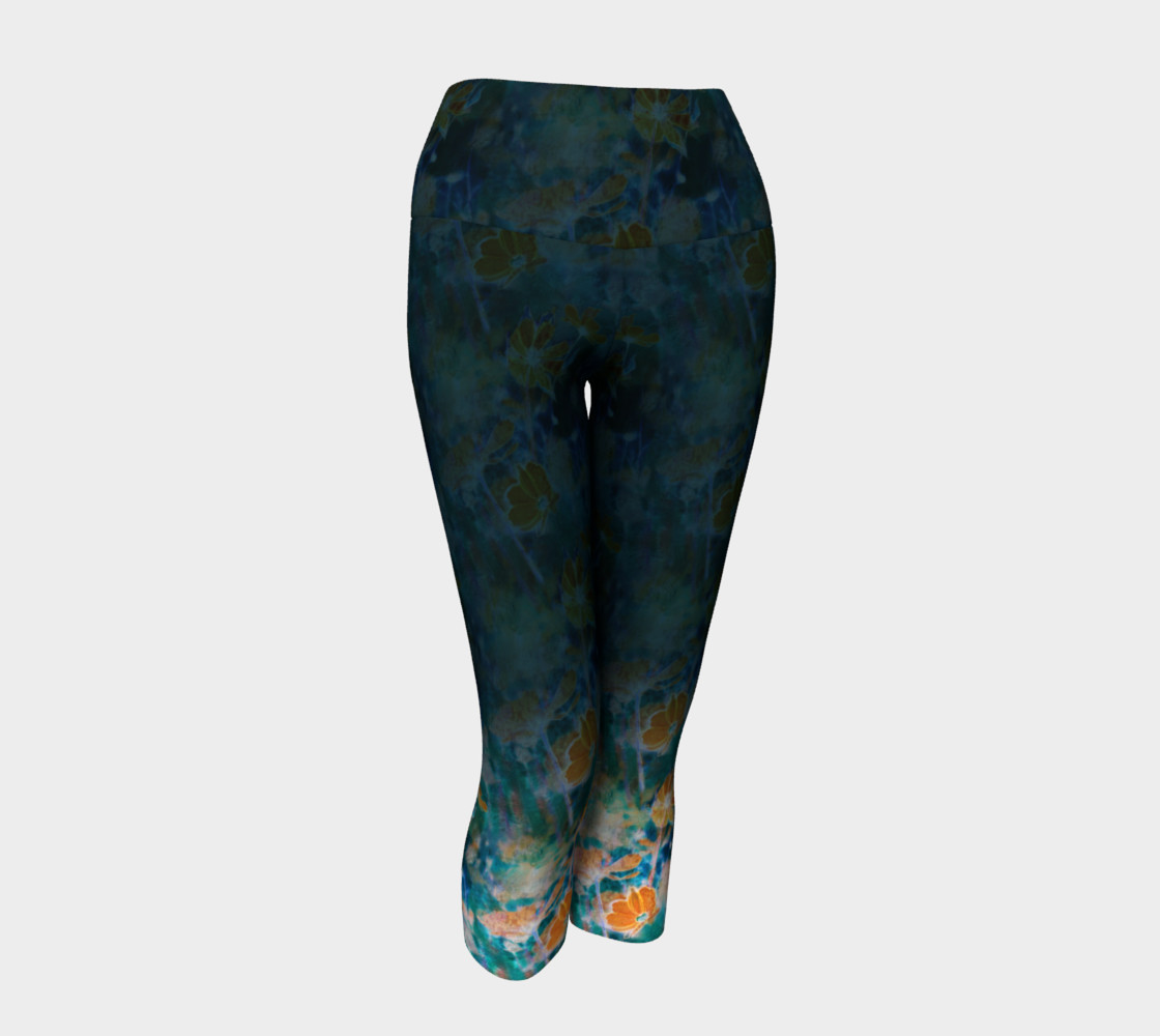 Orange Cosmos Garden Yoga Capris preview #1