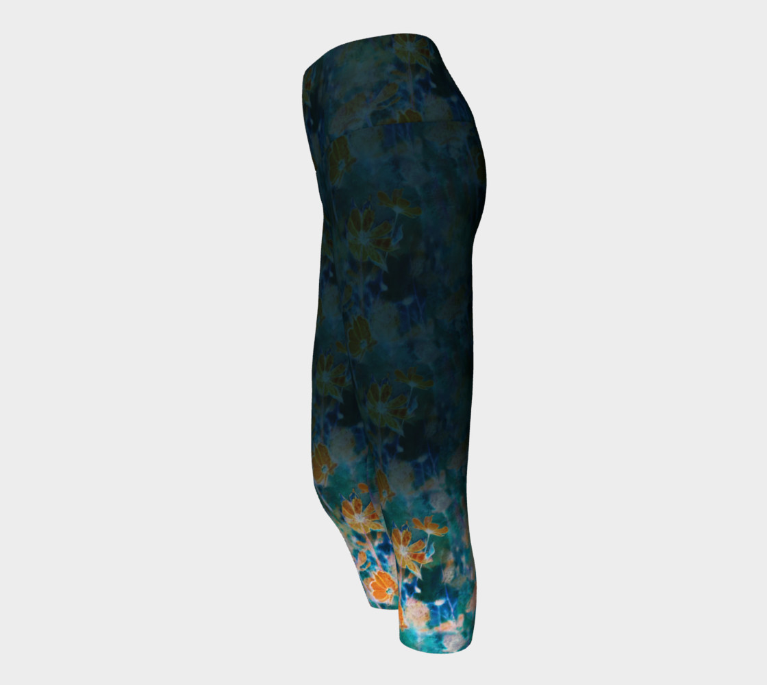 Orange Cosmos Garden Yoga Capris preview #2