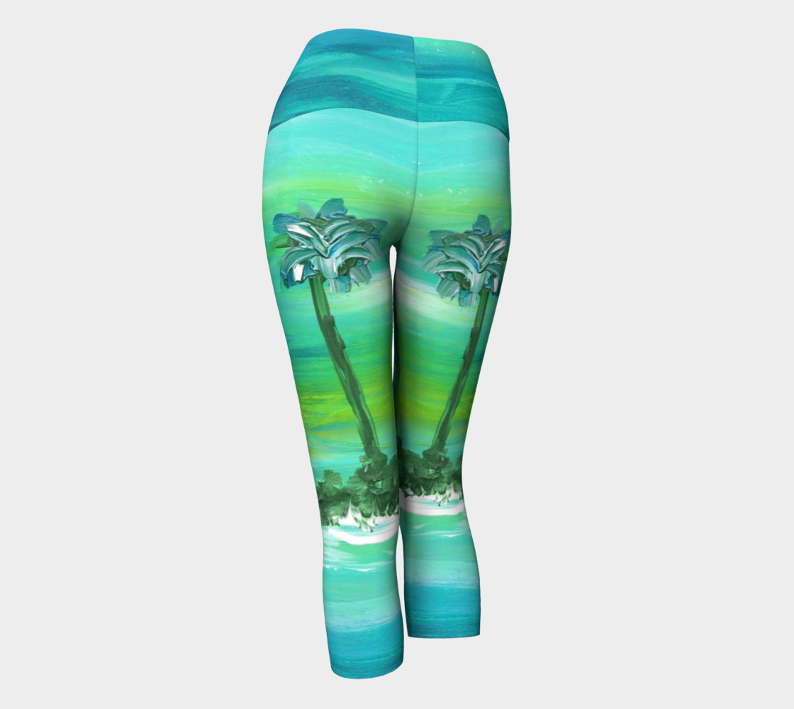 Florida Book Yoga Capris Palms In Water preview #3