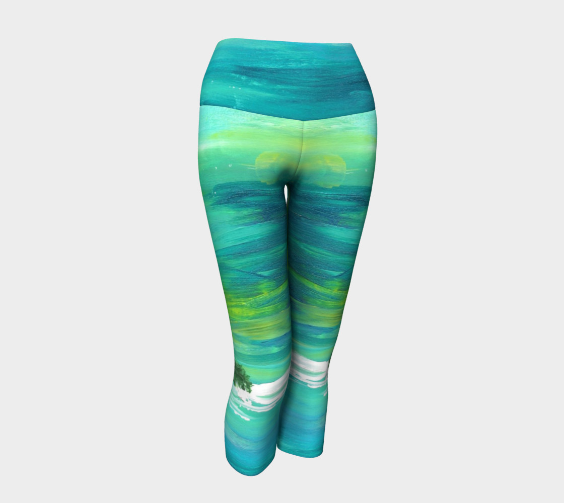 Florida Book Yoga Capris Palms In Water preview #1