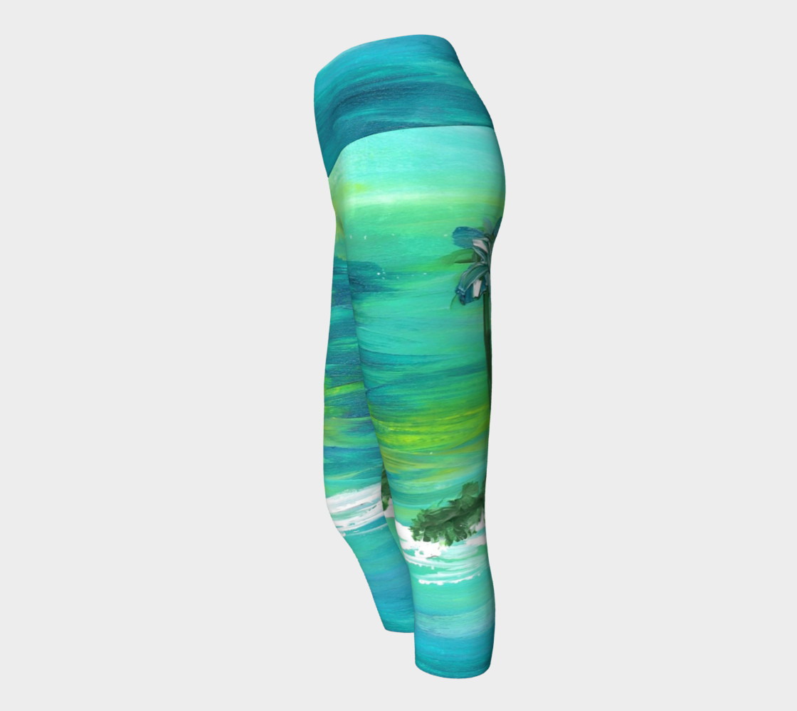 Florida Book Yoga Capris Palms In Water preview #2