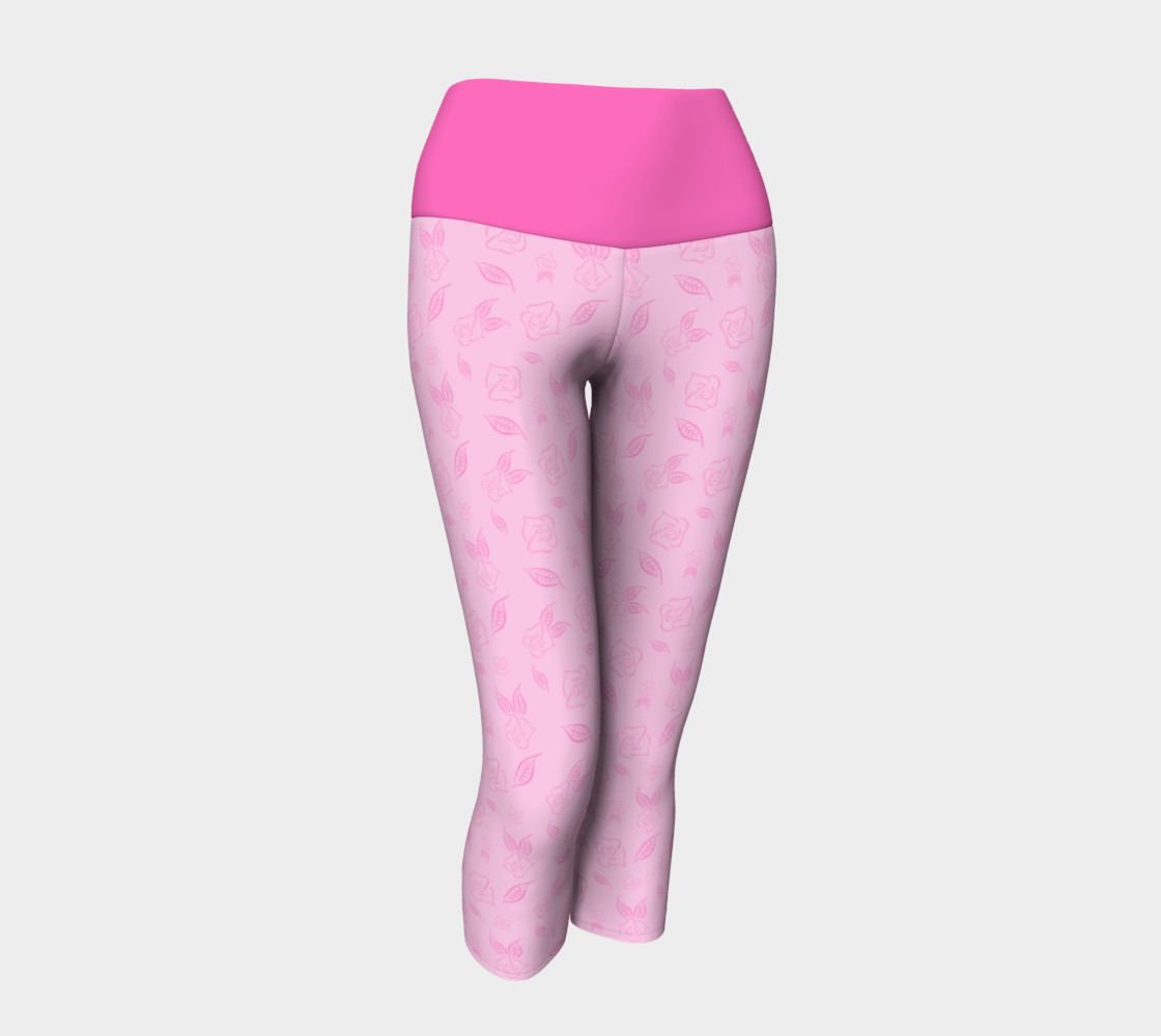 Cartoon Rose Yoga Capris with Pink Band preview #1