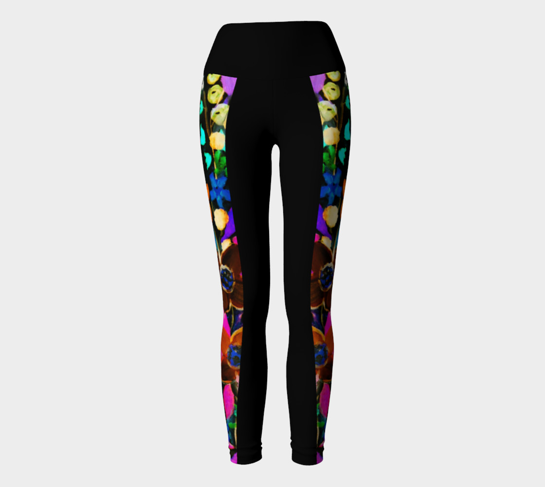 Bohemian Night Garden Yoga Leggings preview #2