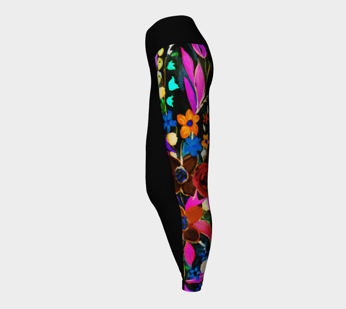 Bohemian Night Garden Yoga Leggings preview #3